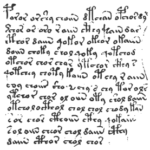Exemplo de texto do Manuscrito Voynich