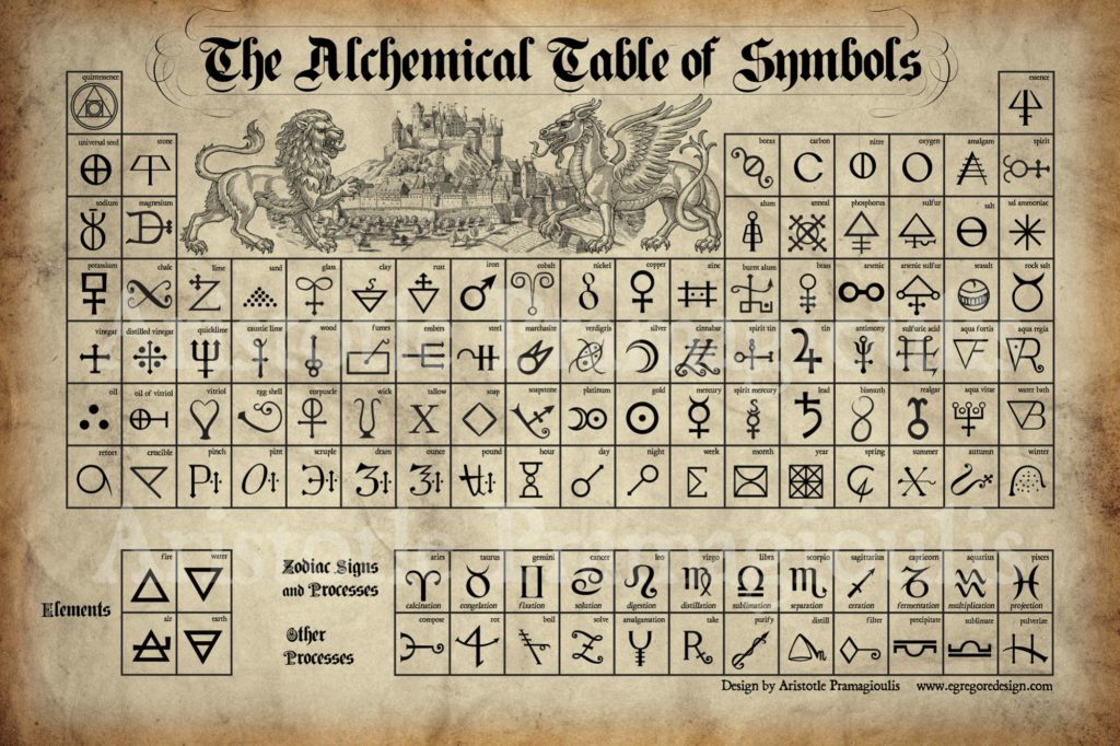 Tabela periódica dos símbolos alquimicos